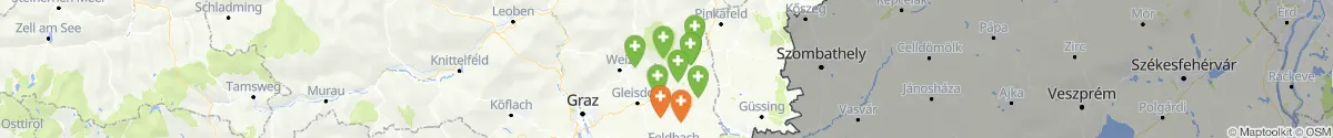 Map view for Pharmacies emergency services nearby Kaindorf (Hartberg-Fürstenfeld, Steiermark)